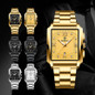 Men's Fashion Binbond Gold Men's Watches Luxury Original Stainless Steel Waterproof Square Male Wristwatches Clock Relogio Masculino 2023 Uhren Herren Gold Watch for Men — image 21 of 22