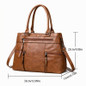Vintage-Style Women’s Satchel Purse - Multi-Layer Crossbody Handbag with Detachable Strap,, Zip Closure, Available in Deep Brown/Grey/Yellow/Black — image 6 of 10