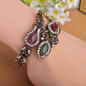 Blucome Latest Vintage Women Party Bangles Red Acrylic Resin Lily Flower Bracelets Full Crystals Turkish Bijuterias Hand Jewelry — image 10 of 14