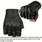 1pair Fingerless Leather Gloves for Men Black Breathable Leather Riding Motorcycle Gloves Summer Driving Cycling — image 9 of 10