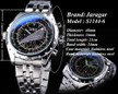 Jaragar 3 Dial Men's Automatic Watch Stainless Steel Mechanical Men's Watches Date Week Display Luminous Wristwatch Blue Glass — image 9 of 20