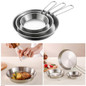 Space Efficient Stainless Steel Frying Pans Nonstick Kitchen Cooking Frypan with Folding Handle Camping Cookware — image 10 of 12
