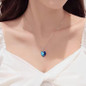 Dainty Blue Sapphire Heart Necklaces for Women Trendy Cute Titanic Heart of The Ocean Crystal Pendant Necklaces, Jewelry Rose Box Necklace Gifts for Her Woman Wife Mom — image 5 of 7