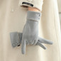 1 pair of thermal gloves, suitable for girls in winter, velvet, windproof and cold-proof temperament, elegant touch-screen split-finger gloves, left and right hands — image 20 of 22