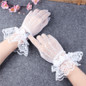 Women Summer Uv-proof Driving Gloves Mesh Fishnet Gloves Lace Mittens Full Finger Girls Lace Fashion Gloves — image 8 of 22
