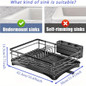 1pc Dish Rack, Single Layer Dish Drying Rack, Large Capacity Dish Rack With Drainboard, Rustproof Dish Drainer With Utensil Holder, For Sink, For Kitchen Countertop, Kitchen Organizers And Storage, Kitchen Accessories — image 6 of 20
