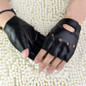 Men Unisex Artificial Leather Half-Finger Gloves Theatrical Punk Hip-Hop Driving Motorcycle Performance Party Fingerless Mittens BEW — image 5 of 14