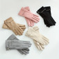 1 pair of thermal gloves, suitable for girls in winter, velvet, windproof and cold-proof temperament, elegant touch-screen split-finger gloves, left and right hands — image 9 of 22