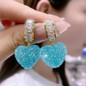 Arrival Trendy Lovely Pink Heart Dangle Earrings For Women Fashion Cute Sweet Crystal Jewelry Girl Gifts 4Color — image 9 of 11