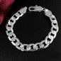 1 Pair(Necklace+Bracelet ) 925 Sterling Silver Solid 7MM Cuban Curb Chain Necklace Mens Silver Bracelet Set — image 14 of 14