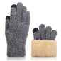 1Pair Winter Knit Gloves - Thermal Insulation for Cycling & Cold Weather, Double-Layer Wrist Cuff, Lightweight Soft & Comfortable, Perfect Gift for Birthday, Halloween & Christmas — image 13 of 15