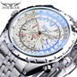 Jaragar 3 Dial Men's Automatic Watch Stainless Steel Mechanical Men's Watches Date Week Display Luminous Wristwatch Blue Glass — image 19 of 20