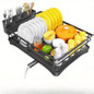 1pc Dish Rack, Single Layer Dish Drying Rack, Large Capacity Dish Rack With Drainboard, Rustproof Dish Drainer With Utensil Holder, For Sink, For Kitchen Countertop, Kitchen Organizers And Storage, Kitchen Accessories — image 5 of 20