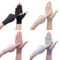 Womens Gloves Sun Protection Fingerless Anti-UV Ultra-Thin Cotton Gloves Soft — image 5 of 22