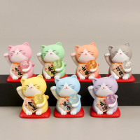 1pc Japan Cartoon Lucky Cat Figurine 3D Animal Model Gift Ornament Home Craft Decor Glass Decoration DIY Accessories — image 2 of 9