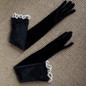Classical French Black Gloves Velvet Gloves Armwear for Evening Party Wedding — image 9 of 12