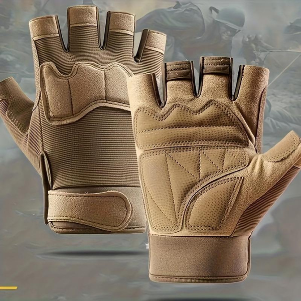 1pair Half Finger Anti-Slip Gloves Premium Cool Dessert Gloves, For Cycling Hiking Training Outdoor Sports — image 1 of 11
