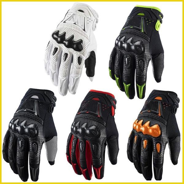 Faded Vintage Motorcycle Gloves - Off-Road Mountain Bike Racing Full Finger Riding Gear — image 1 of 12