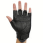 1pair Fingerless Leather Gloves for Men Black Breathable Leather Riding Motorcycle Gloves Summer Driving Cycling — image 5 of 10