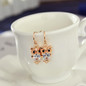 1 Pair Rose Gold Zircon Earrings Female Owl Earrings Fashion Jewelry — image 7 of 7