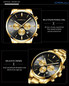 Men Watches Luxury Brand Chronograph Date Wristwatch Male Gold Black Steel Strap Analog Quartz Watch Men Fashion Watch — image 12 of 20