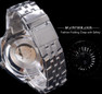 Jaragar 3 Dial Men's Automatic Watch Stainless Steel Mechanical Men's Watches Date Week Display Luminous Wristwatch Blue Glass — image 15 of 20