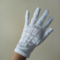 Professional Cotton White Gloves for Ceremonies and Performances - Non-Slip, Breathable, with Three-Stripe Design — image 2 of 7