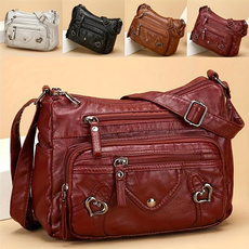 Vintage-Inspired Women's Shoulder Bag - Large Capacity, Synthetic Faux Leather, Adjustable Strap, Multiple Pockets, Zipper Closure - Perfect for Daily Commute, Work, Travel - Includes Cosmetic Bag | Travel Bag | Vintage-Inspired Purse — image 3 of 25