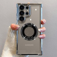Luxury Plating Magnetic Wireless Charge Case For Samsung S25 S24 Ultra S23 FE S22 Plus S21 Note 20 Clear Lens Protection Cover — image 2 of 14