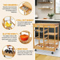 Wooden Kitchen Utility Island Cart W/ Shelves Drawers Trolley Stand Natural — image 7 of 8