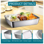 6/12/18PCS Stainless Steel Baking Pan with Clear Lid, Rectangular Metal Bakeware Tray for Oven Roasting, Bread, Cakes, Meal Prep, Reusable Food Storage Container, Dishwasher Safe Baking Tray for Kitchen Cooking — image 12 of 18