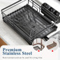 1pc Dish Rack, Single Layer Dish Drying Rack, Large Capacity Dish Rack With Drainboard, Rustproof Dish Drainer With Utensil Holder, For Sink, For Kitchen Countertop, Kitchen Organizers And Storage, Kitchen Accessories — image 11 of 20