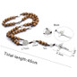 Handmade Round Bead Rosary Necklace for Men for Cross Jesus Pendant Catholic Religious Jewelry Gifts — image 9 of 10