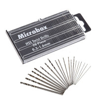 20pcs/set 0.3mm-1.6mm Mini High Speed Steel Twist Drill Bit Set Micro HSS drill bit set with Case — image 2 of 8