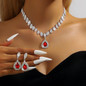 Sparkling Diamond Earrings and Necklace Set for Women | Luxury Evening Party Jewelry — image 9 of 15