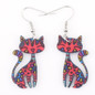 Bonsny Cute Lovely Cat  Earrings Acrylic Printing Patterns 2017 New Design Drop Earrings For Girls Woman Jewelry — image 10 of 20