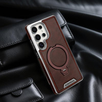 360 ° Rotating Bracket Leather Case,For Samsung Galaxy S24 S23 S25 Ultra S25Edge Wireless Charging Phone Protective Back Cover — image 2 of 13