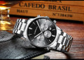 Men Watches Luxury Brand Chronograph Date Wristwatch Male Gold Black Steel Strap Analog Quartz Watch Men Fashion Watch — image 13 of 20