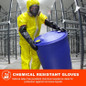 Heavy-Duty Latex Chemical Resistant Gloves - Reusable Long Rubber Dishwashing Gloves With Forearm Protection For Men - Waterproof, Industrial Safety Gear,181 Pair — image 4 of 8