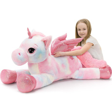 43 Inch Rainbow Pink Unicorn Stuffed Animal With Wing, Giant Stuffed Unicorn Plush Toys For Girls Kids Boys Women,Soft Plushie Gifts For Valentines Day,Valentine, Birthday Party — image 3 of 7