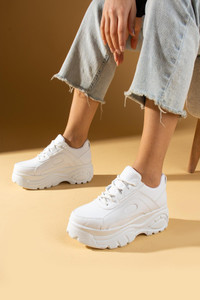 Pembe Potin Yüksek Taban Bağcıklı Kadın Sneaker 54-0142-24 — image 2 of 5