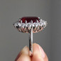 Delicate Square Flower Silver Color White Red Stone Rings Fashion Metal Party Rings for Women Jewelry — image 5 of 7