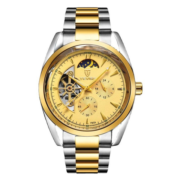 TEVISE Swiss Automatic Tourbillon Watch for Men - Waterproof Luxury Business Chronograph with Stainless Steel Band — image 1 of 25