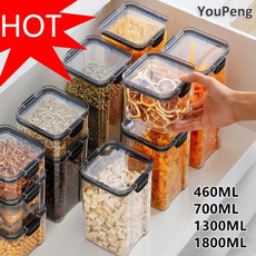 460-1800ML Kitchen Storage Box Sealing Food Storage Container Preservation Plastic Refrigerator Noodle Box Multigrain Storage Pot Milk Powder Container — image 3 of 17