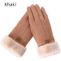1 Pair Winter Warm Soft Comfortable Suede Wool Gloves Touch Screen Full Finger Gloves Outdoor Sports Gloves Furry Gloves Winter Cold Gloves — image 10 of 13