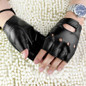 Men Faux Leather Slip-Resistant Half Finger Fingerless Gloves Hand Wrist Mittens GRA — image 6 of 11