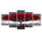 Five Panels Sunset Tree Modern Abstract Red Green Mysterious Wall Art Canvas Posters Prints unframed Wall Pictures Paintings Artwork Posters for Home Living Room Bedroom Decorations — image 7 of 11