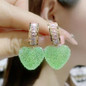 Arrival Trendy Lovely Pink Heart Dangle Earrings For Women Fashion Cute Sweet Crystal Jewelry Girl Gifts 4Color — image 11 of 11