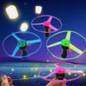Funny Spinning Flyer Luminous Flying UFO LED Light Handle Flash Flying Toys for Kids Outdoor Game Color Random — image 9 of 16