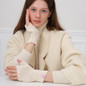 Keep Warm Lengthen Wrist Gloves Solid Color Half Finger Mitten for Teens — image 7 of 20